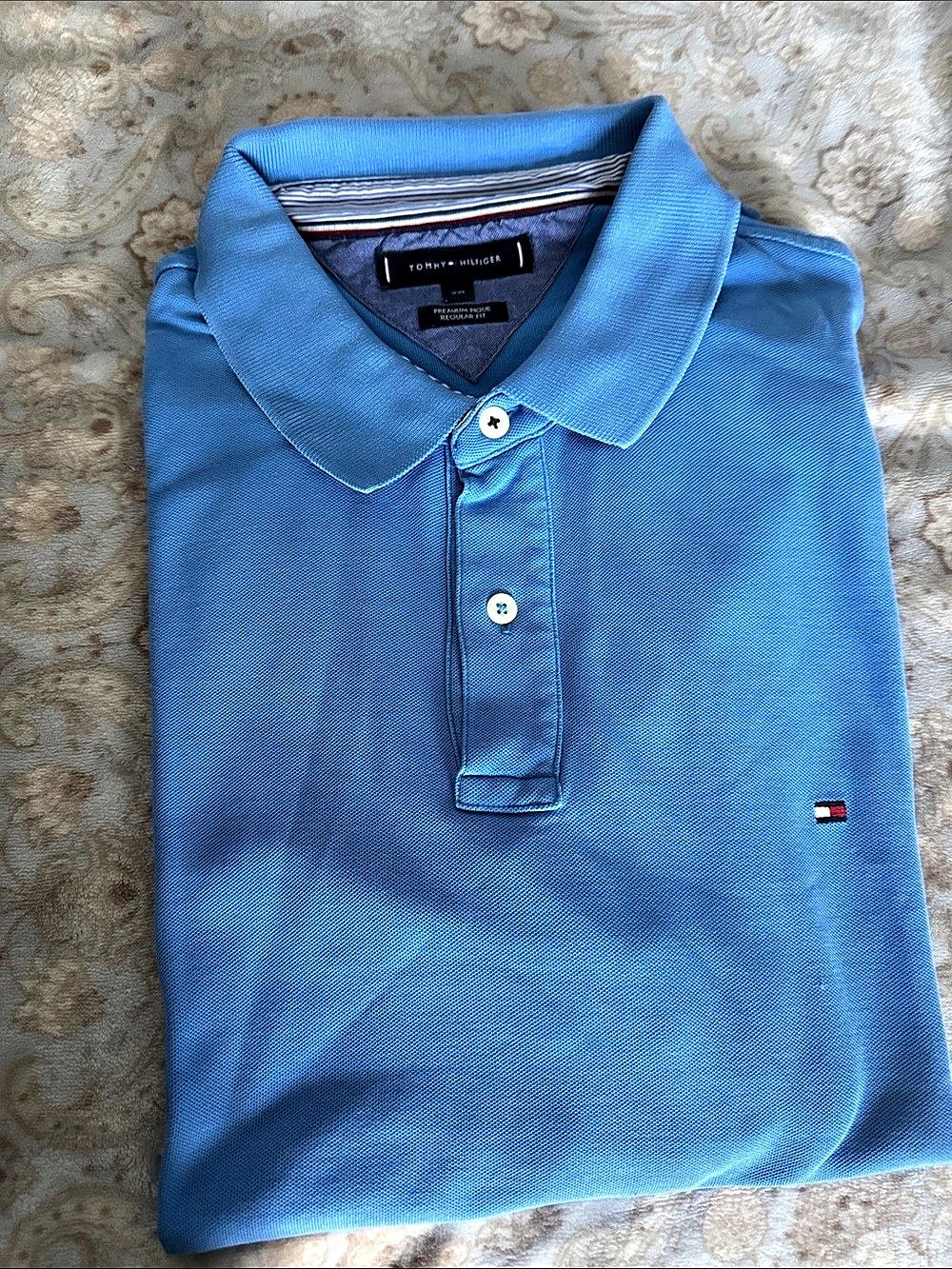 Tommy Hilfiger Regular Fit Stretch Pique Polo Shirt Blue XXL